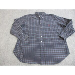 Ralph Lauren Shirt Mens 3XLT Blue Plaid Classic Fit Button Down Cotton Casual
